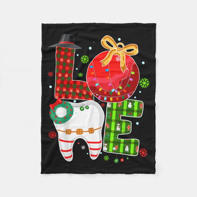 Cobertor De Velo Love Dental Life Bauble Tooth Dentist Fall Christm (Frente)