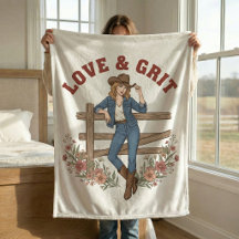 Love & Grit Western Cowgirl Country Fleece Blanket
