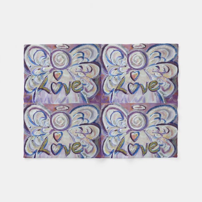 Cobertor De Velo Love Guardian Angel Art Custom Fleece Blanket (Frente (Horizontal))