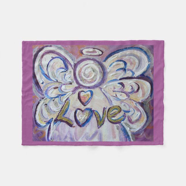 Cobertor De Velo Love Guardian Angel Art Custom Fleece Blanket (Frente (Horizontal))
