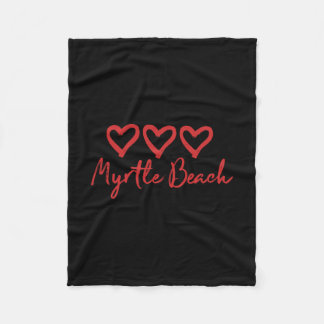 Cobertor De Velo Love Heart Myrtle Beach Loves Ocean Vacation Heart