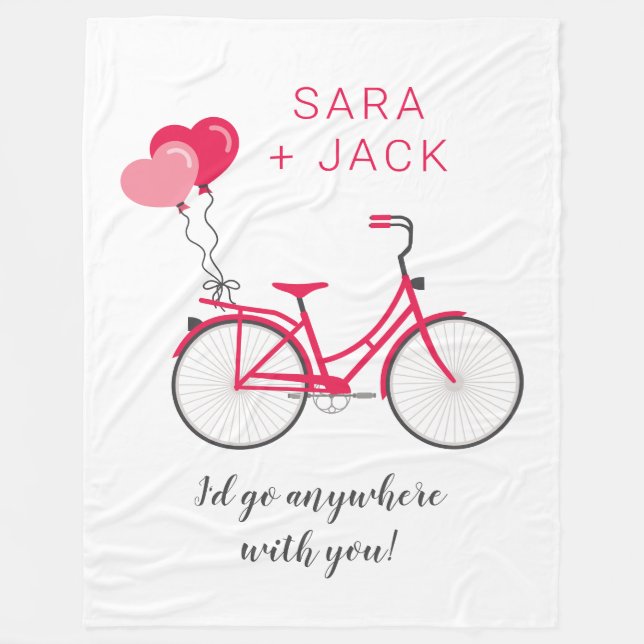 Cobertor De Velo Love Hearts Bicycle Namorados Personalizado Person (Frente)