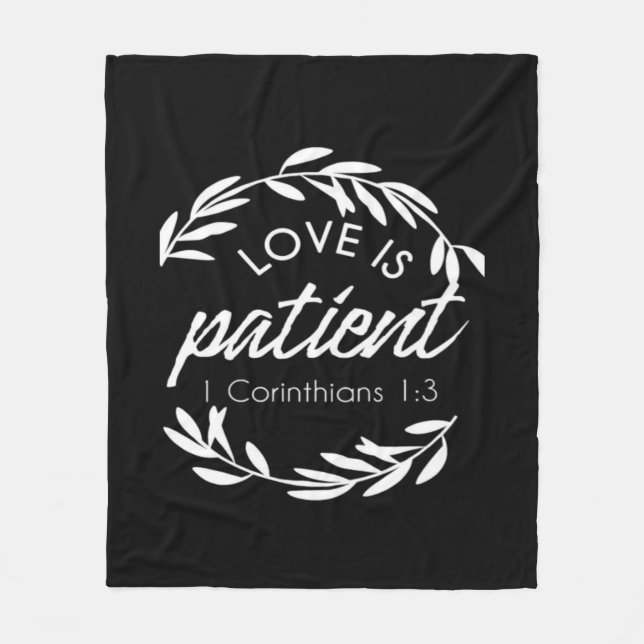 Cobertor De Velo Love Is Patient Corinthians Scripture Minimal Desi (Frente)