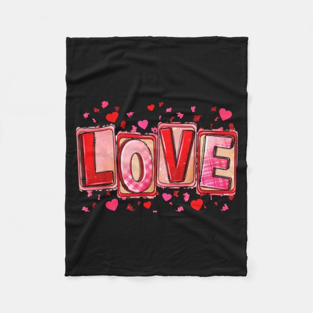 Cobertor De Velo Love Lettering Leopard Day Pink Valentine s Joke (Frente)