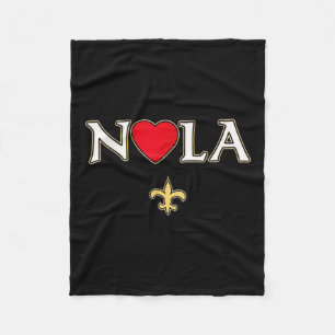 Cobertor De Velo Love Nola New Orleans Fleur De Lis Heart Nola