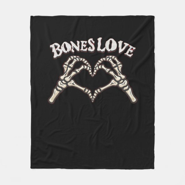 Cobertor De Velo Love Skeleton Hand Classic (Frente)