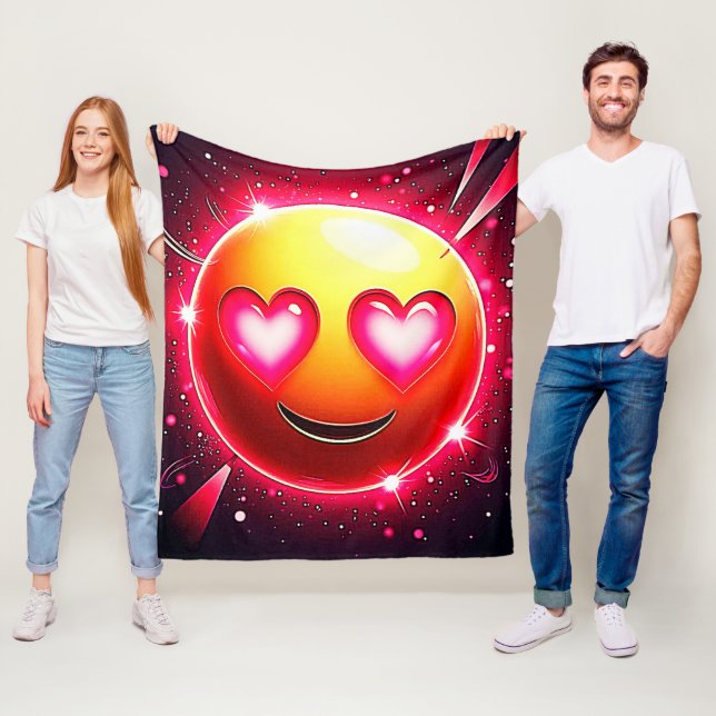 Cobertor De Velo Love Sparkle Emoji Hearts (In Situ)