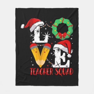 Cobertor De Velo Love Teacher Squad, Engraçado Professor Natal