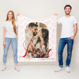 Cobertor De Velo Love Themed Dia de os namorados Photo Fleece Blank