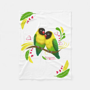Cobertor De Velo Lovebirds mascarados preto