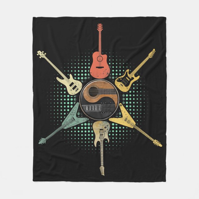 Cobertor De Velo Lover De Violão| Estilo Retroativo | Presente Para (Frente)