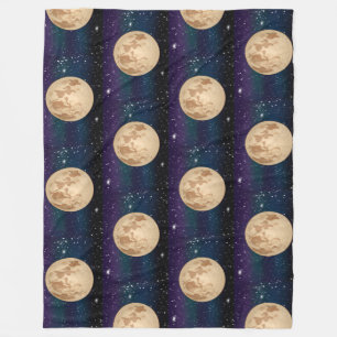 Cobertor De Velo Lua cheia na noite estelar desenhada