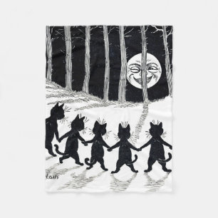 Cobertor De Velo Lua de cheio e Gatos, Louis Wain