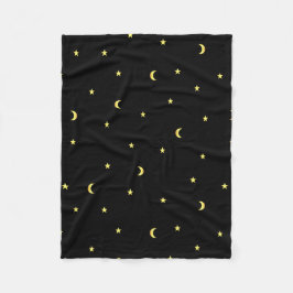 Cobertor De Velo Lua Dourado e estrelas