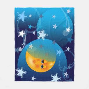 Cobertor De Velo Lua e Estrelas Boa Noite