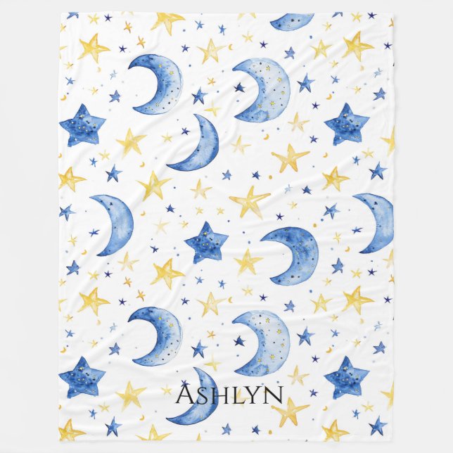 Cobertor De Velo Luas Douradas Estrelas (Frente)