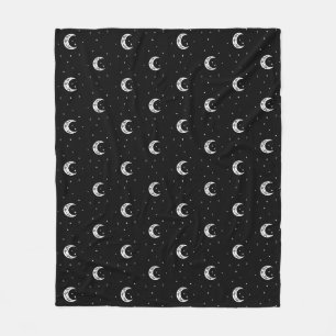 Cobertor De Velo Luas e estrelas brancas e pretas