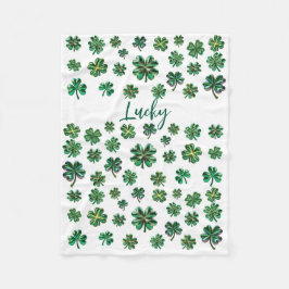 Cobertor De Velo Lucky Clover Shamrock Fleece Blanket