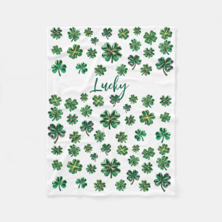 Cobertor De Velo Lucky Clover Shamrock Fleece Blanket