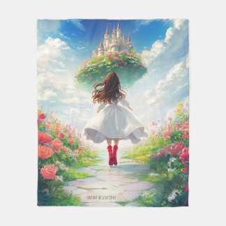 Cobertor De Velo Luna e o Castelo da Nuvem - Vazio de Fleece Encant