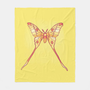 Cobertor De Velo Luna Moth Yellow Orange Witchy Magical Insect