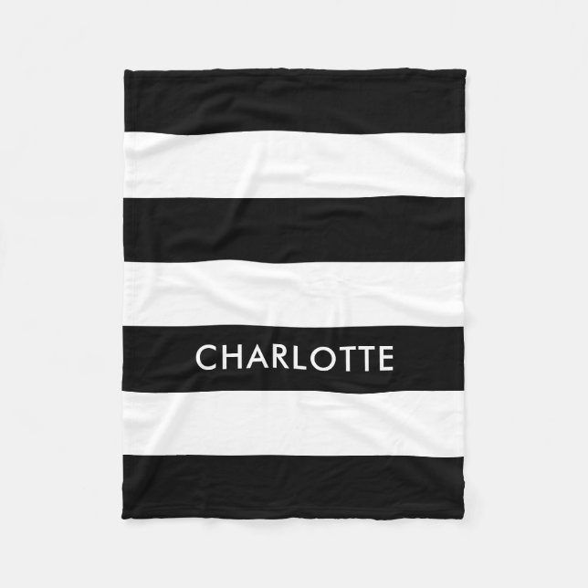 Cobertor De Velo Lúpulo Elegante Personalizado, preto e branco (Frente)