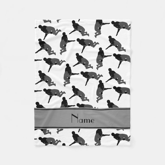 Cobertor De Velo Luta branca de nome personalizado (Frente)