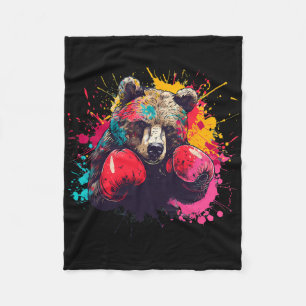 Cobertor De Velo Lutador de Boxe Amante de Urso Luvas de Boxe Kickb
