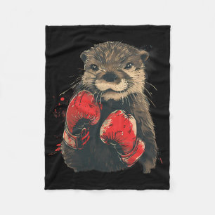 Cobertor De Velo Lutra Boxeadora Com Luvas de Boxe Kickboxing Funny