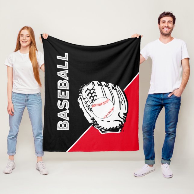 Cobertor De Velo Luva de beisebol Preta e Vermelha (In Situ)