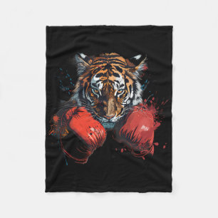 Cobertor De Velo Luvas de boxe amante de tigre boxe kickboxing engr