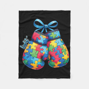 Cobertor De Velo Luvas de Boxe Família Conscientização do Autismo M
