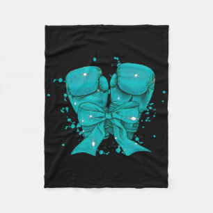 Cobertor De Velo Luvas de Boxe Fita Teal Awarenes Cervical Cancer