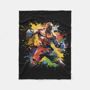 Cobertor De Velo Luvas de Boxe Homem Boxeador Tinta Salpico