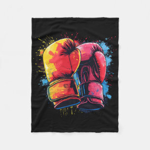 Cobertor De Velo Luvas de Boxe Pintadas Coloridas no Boxe Artístico