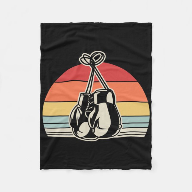 Cobertor De Velo Luvas de Boxing Retroativas Design de Sunset de Vi (Frente)