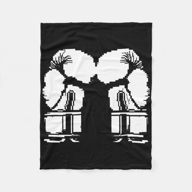 Cobertor De Velo Luvas de Kickboxing Pixel Art Sanda (Frente)