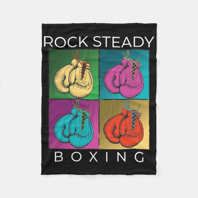 Cobertor De Velo Luvas de multicores Rock Steady Boxing (Frente)