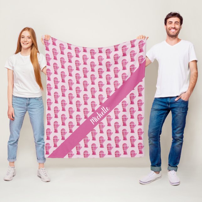 Cobertor De Velo Luvas Rosa Personalizadas por Aquarelas (In Situ)