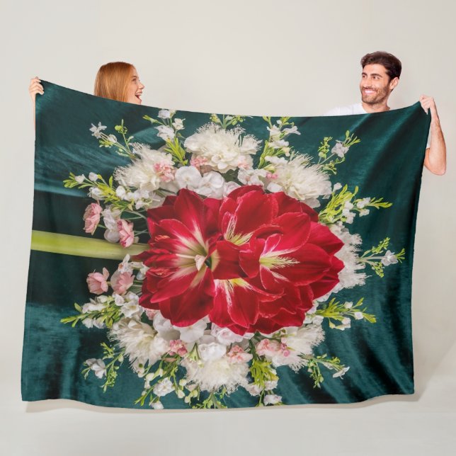 Cobertor De Velo Luxurioso Red Amaryllis Floral (In Situ)