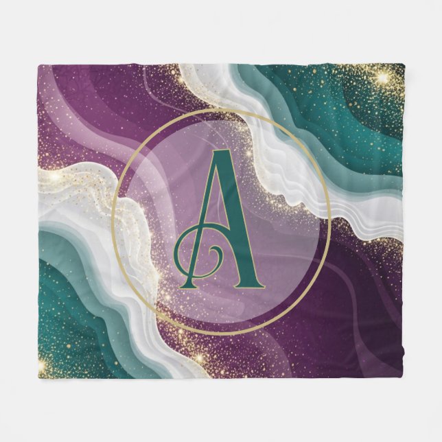 Cobertor De Velo Luxury Gold Glitter Marble Pattern (Frente (Horizontal))