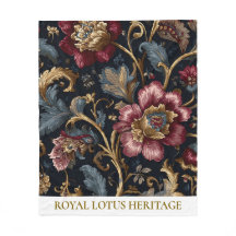 Luxury Indian Floral Fleece Blanket Vintage Royal
