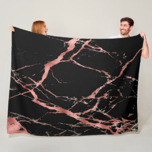 Cobertor De Velo Luxury Trendy Marble Preto Rosa