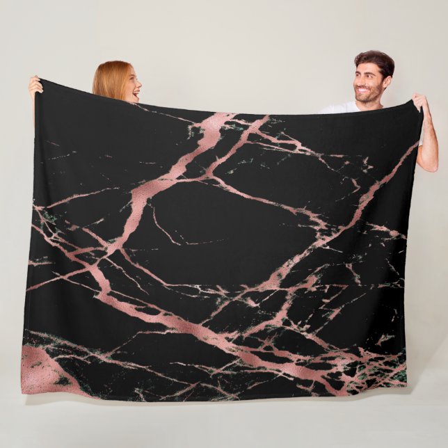 Cobertor De Velo Luxury Trendy Marble Preto Rosa (In Situ)