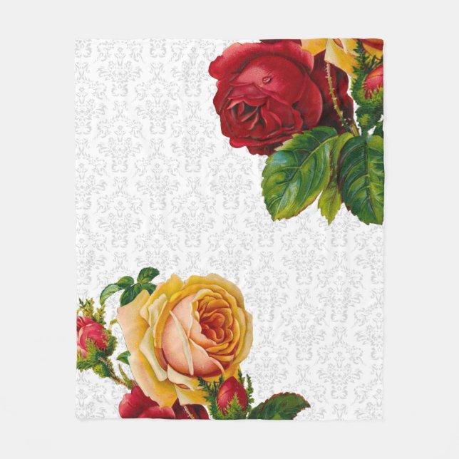 Cobertor De Velo Luz elegante - damasco cinzento floral (Frente)