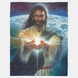 COBERTOR DE VELO LUZ JESUS NAS MÃOS