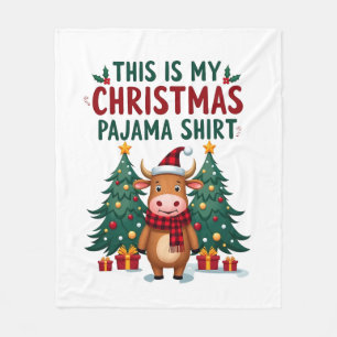 Cobertor De Velo Luzes de árvore de Natal da Vaca Santa Este é o me