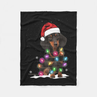 Cobertor De Velo Luzes De Natal Dachshund Com Neve