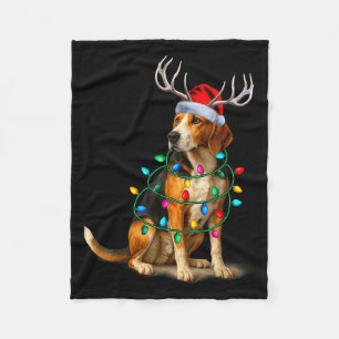 Cobertor De Velo Luzes de Natal do American Foxhound Chapéu do Papa