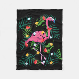 Cobertor De Velo Luzes de Natal Flamingo Havaí Divertido Tropical N